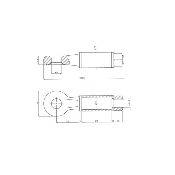 Inel tractare rotativ 30 tone XAB Trade diametru 50mm sistem rotativ 360° pentru utilaje agricole și vehicule comerciale grele