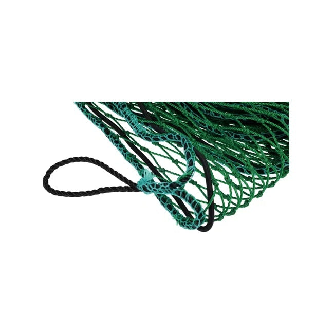 Plasă cargo verde 4.50x2.10m detaliu nod cordon elastic ajustabil