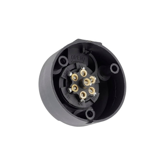 Detaliu conector plastic 7 pini tip mamă pentru iluminare remorcă, design ergonomic