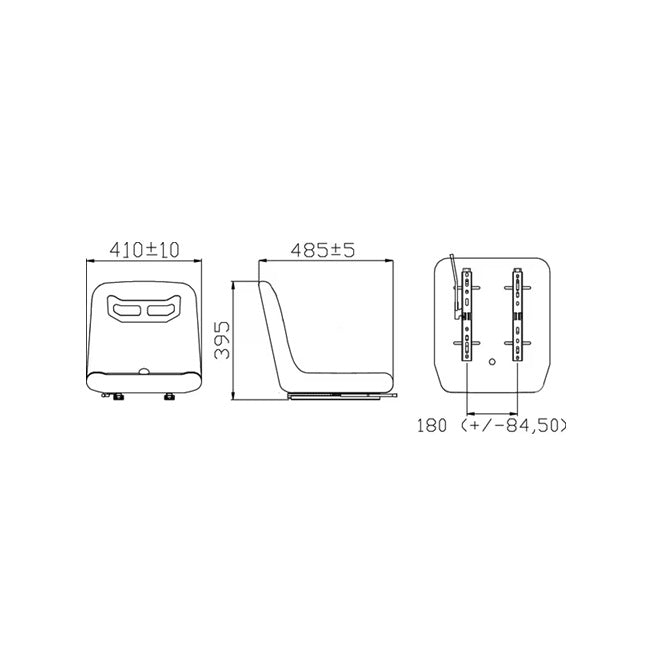 Dimensiuni scaun tractor TS15000KR: lățime 410mm, adâncime 485mm, înălțime 395mm