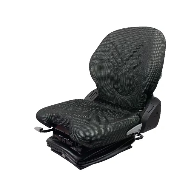 Scaun pneumatic Grammer MSG93/521 Compacto Comfort M cu suspensie pneumatică și tapițerie neagră din pânză - vedere frontală