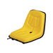 Scaun PVC galben compact pentru stivuitor, fără suspensie, dimensiuni 380x430x363mm, design ergonomic pentru cabine înguste