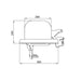 Scaun pasager John Deere dimensiuni tehnice: lățime 405mm, adâncime 280mm, înălțime 240mm, desen tehnic cu cotare