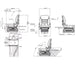 Desen tehnic scaun K-Lux pneumatic - unghiuri reglare spătar 85°/30° și dimensiuni