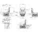 Desen tehnic scaun K-Lux pneumatic - unghiuri reglare spătar 85°/30° și dimensiuni