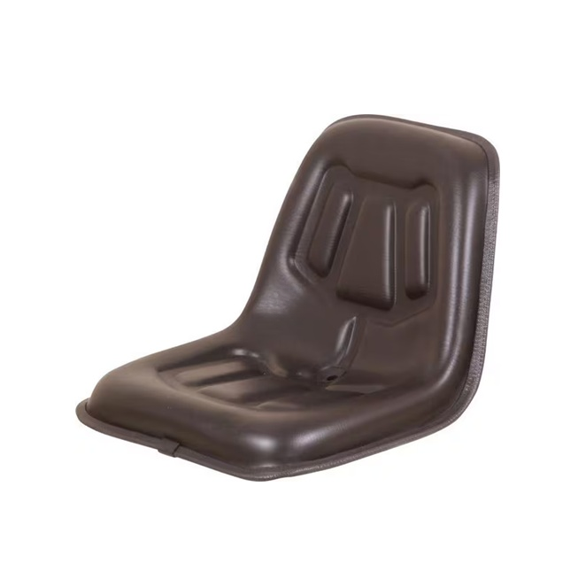 Scaun PVC negru pentru stivuitor cu cadru din oțel - vedere frontală