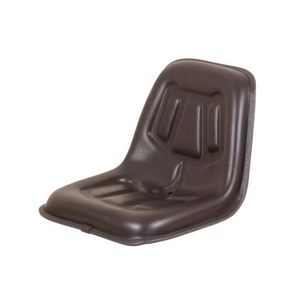 Scaun PVC negru pentru stivuitor cu cadru din oțel - vedere frontală