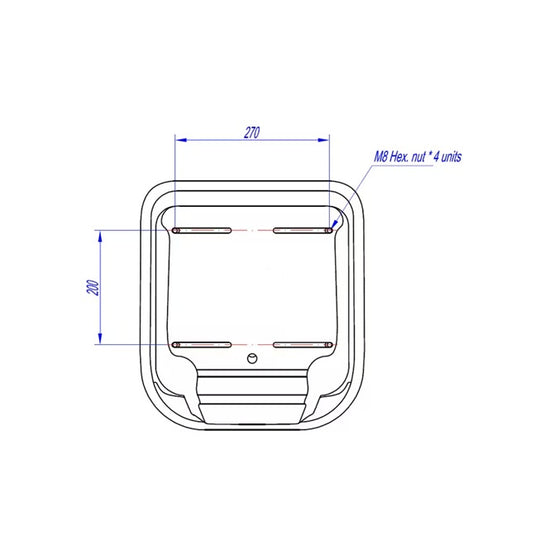 Scaun ergonomic pentru stivuitor - dimensiuni de montare 270x200mm cu șuruburi M8