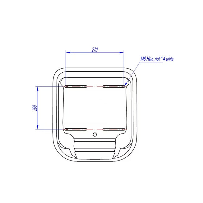 Scaun ergonomic pentru stivuitor - dimensiuni de montare 270x200mm cu șuruburi M8