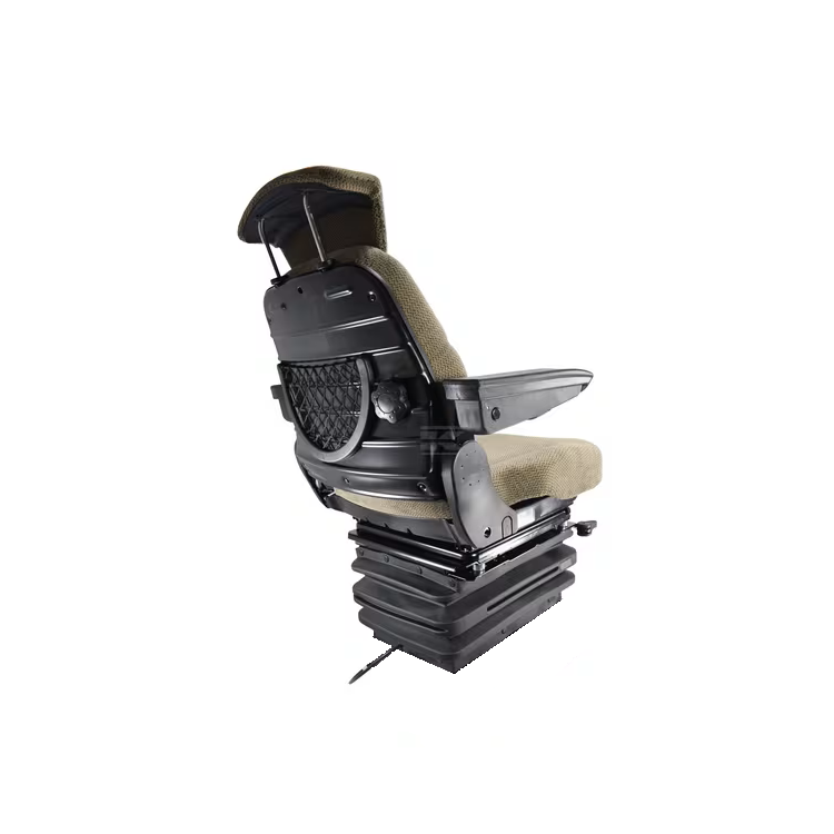 Scaun K-Lux SKL8201520BE - vedere spate, cotiere și tetieră incluse, suspensie pneumatică, tapițerie textil bej