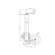 Desen tehnic roată de sprijin STR1626 - cursă 250 mm, lungime totală 700 mm, tub 60 mm, distanță podea 460 mm