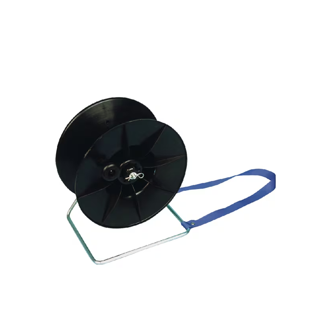 Tambur din plastic negru cu stand metalic și mâner albastru - AKO 44270
