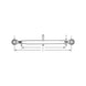 Desen tehnic tirant central standard fus-fus Cat. 2/2, 590 mm M30, dimensiuni și cote