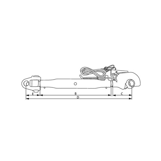 Dimensiuni tirant central Cat. 3: lungime 510mm, reglare 705-990mm, filet M36x3