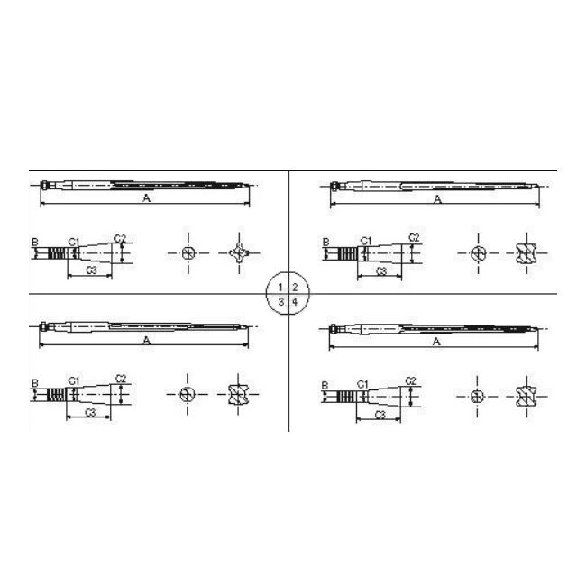 Desen tehnic dinte încărcător drept cu dimensiuni și specificații montaj