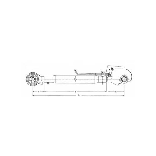Tirant central cu cârlig M30 cat.2/2 - dimensiuni și detalii filet 490mm