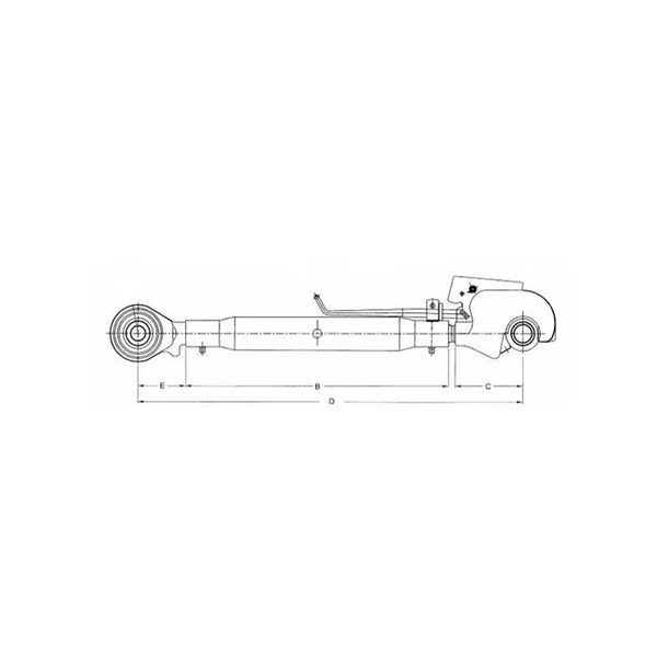 Tirant central cu cârlig M30 cat.2/2 - dimensiuni și detalii filet 490mm