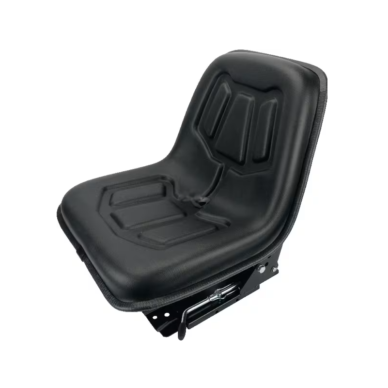Scaun cu suspensie mecanică TS49100KR - vedere laterală, tapițerie PVC neagră, sarcină max. 130 kg