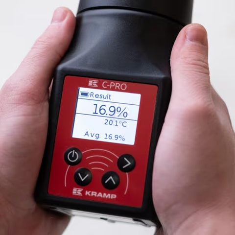 Umidometru C-PRO afisand rezultat masurare umiditate 16.9% la 20.1 grade - MM5620
